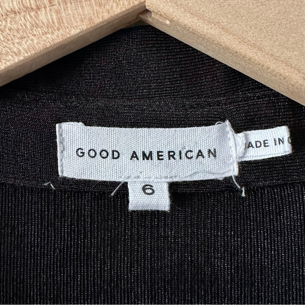 Good American Good Touch Button Front Ruched Midi Dress Black Size 3XL - Picture 9 of 12